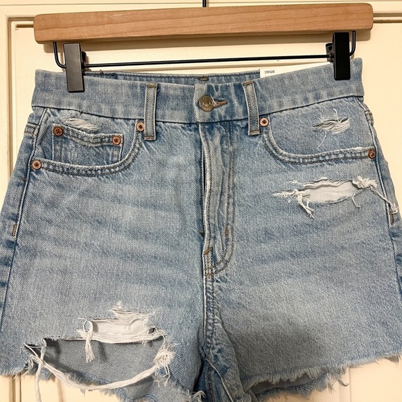 American Eagle Strigid Denim Curvy Highest Waist 90’s Boyfriend Short - Picture 4 of 8